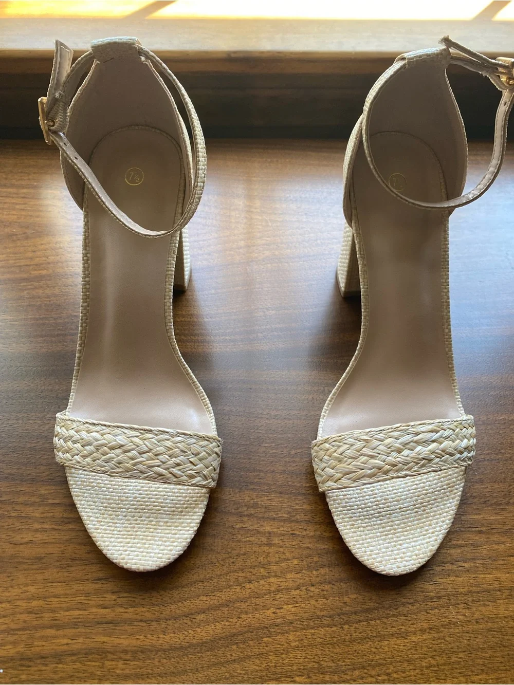 Coasis 3.5” Raffia block heels